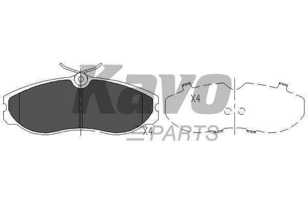 Тормозные колодки дисковые, комплект Kavo parts KBP-6506