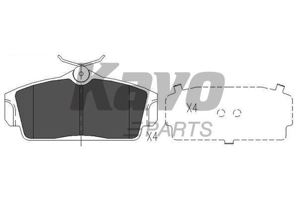 Тормозные колодки дисковые, комплект Kavo parts KBP-6509