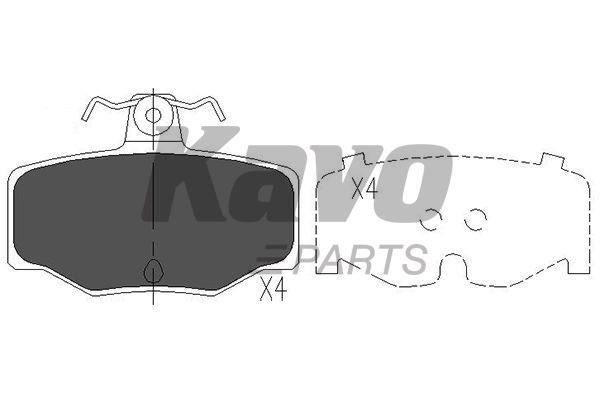 Тормозные колодки дисковые задние, комплект Kavo parts KBP-6511