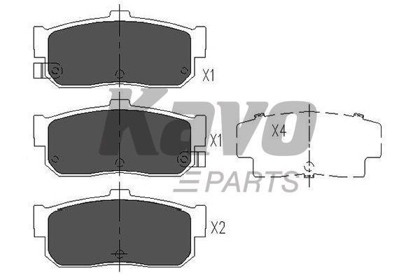 Тормозные колодки дисковые задние, комплект Kavo parts KBP-6513