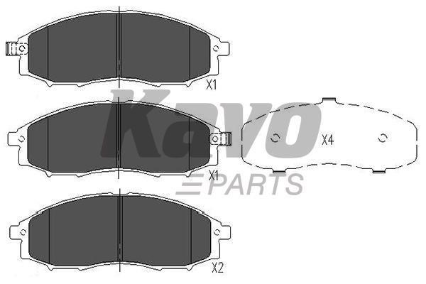 Тормозные колодки дисковые передние, комплект Kavo parts KBP-6518
