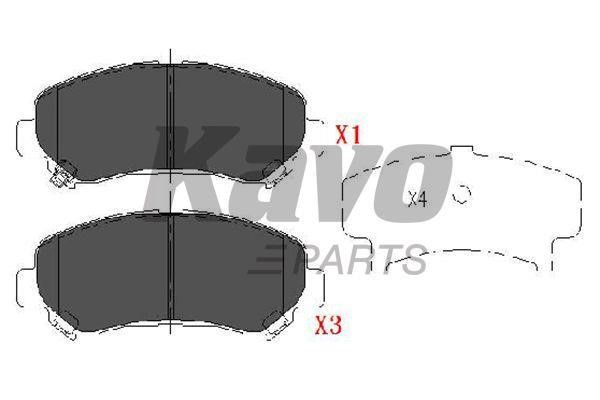 Тормозные колодки дисковые передние, комплект Kavo parts KBP-6519