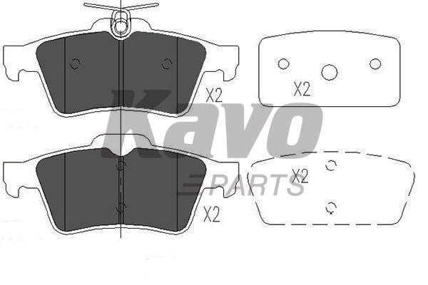 Гальмівні колодки задні, комплект Kavo parts KBP-6554