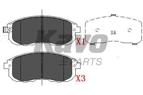 Тормозные колодки дисковые, комплект Kavo parts KBP-6557
