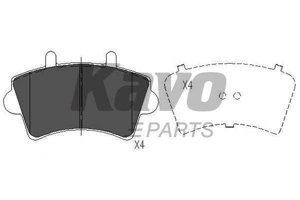 Тормозные колодки дисковые передние, комплект Kavo parts KBP-6563