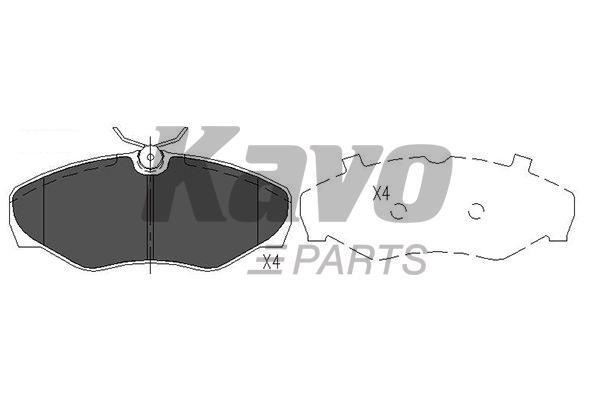 Тормозные колодки дисковые передние, комплект Kavo parts KBP-6566