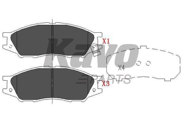Тормозные колодки дисковые передние, комплект Kavo parts KBP-6577
