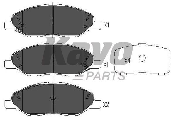 Тормозные колодки дисковые, комплект Kavo parts KBP-6578