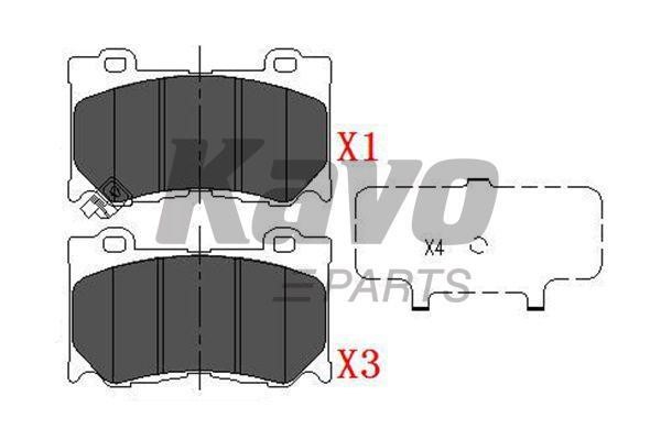 Тормозные колодки дисковые, комплект Kavo parts KBP-6581