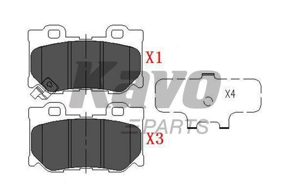 Гальмівні колодки задні, комплект Kavo parts KBP-6582