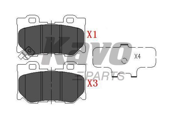 Тормозные колодки дисковые задние, комплект Kavo parts KBP-6582