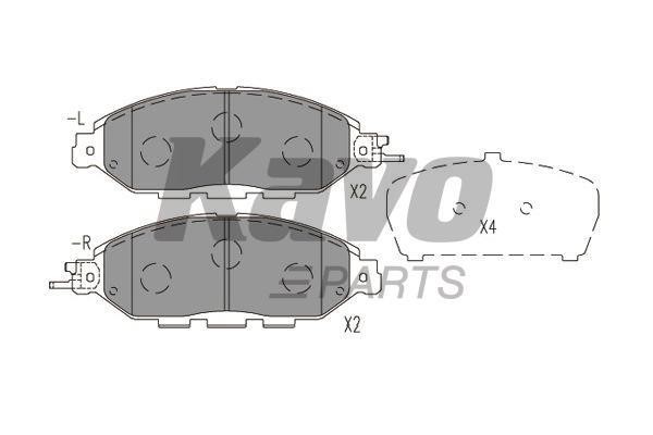 Тормозные колодки дисковые передние, комплект Kavo parts KBP-6623