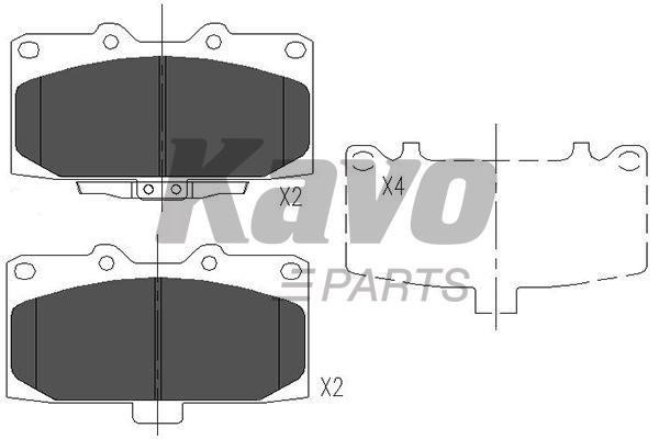 Тормозные колодки дисковые передние, комплект Kavo parts KBP-8003
