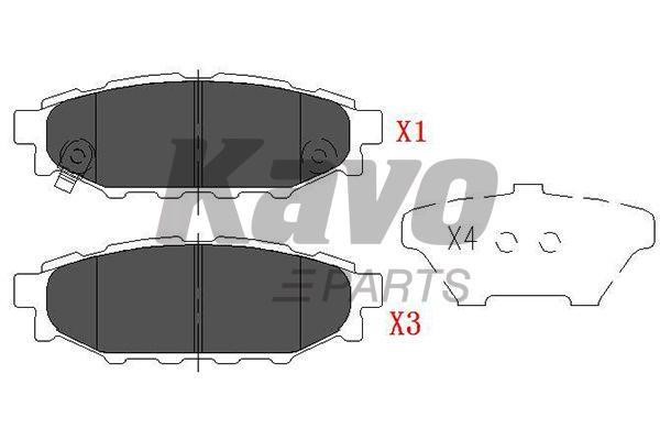 Тормозные колодки дисковые задние, комплект Kavo parts KBP-8005
