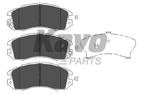 Тормозные колодки дисковые, комплект Kavo parts KBP-8010