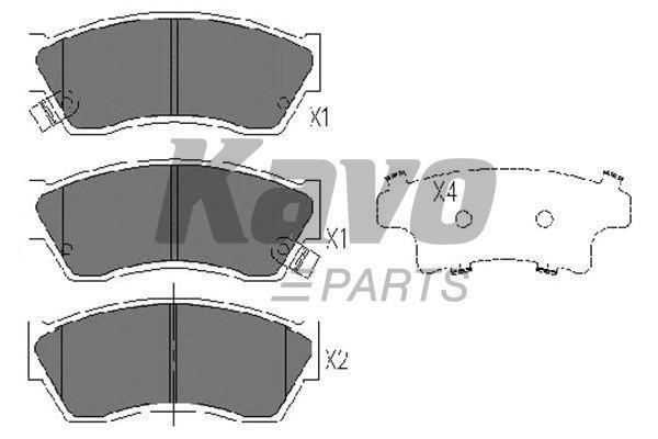 Тормозные колодки дисковые передние, комплект Kavo parts KBP-8504