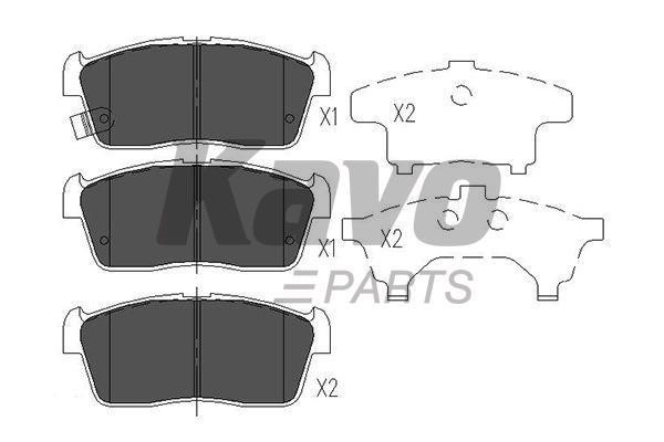 Тормозные колодки дисковые, комплект Kavo parts KBP-8507