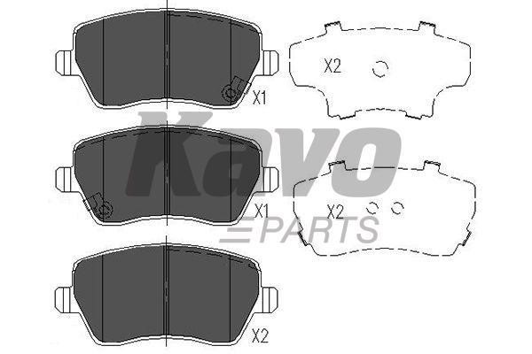 Тормозные колодки дисковые, комплект Kavo parts KBP-8522