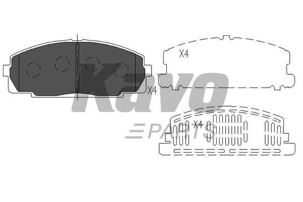 Тормозные колодки дисковые передние, комплект Kavo parts KBP-9002