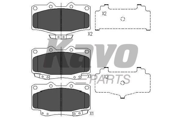 Тормозные колодки дисковые, комплект Kavo parts KBP-9004