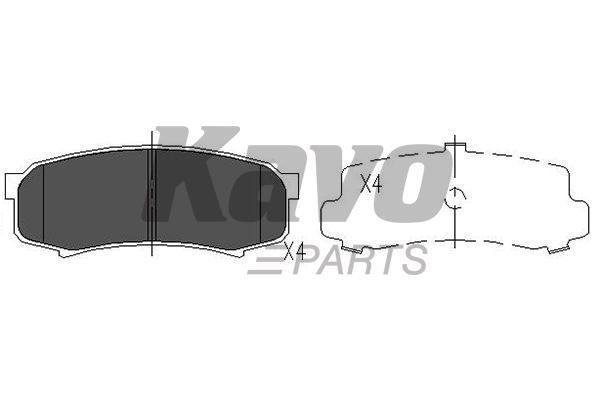 Тормозные колодки дисковые задние, комплект Kavo parts KBP-9007