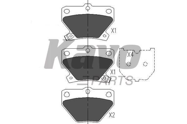 Тормозные колодки дисковые передние, комплект Kavo parts KBP-9013