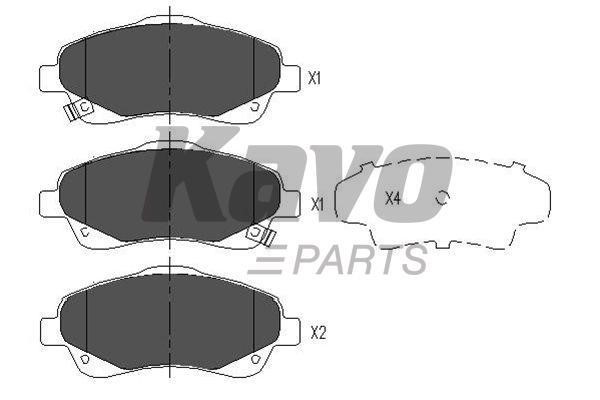 Тормозные колодки дисковые передние, комплект Kavo parts KBP-9018