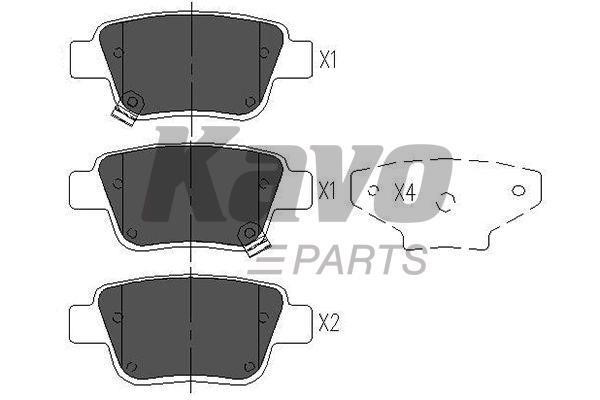 Тормозные колодки дисковые задние, комплект Kavo parts KBP-9019