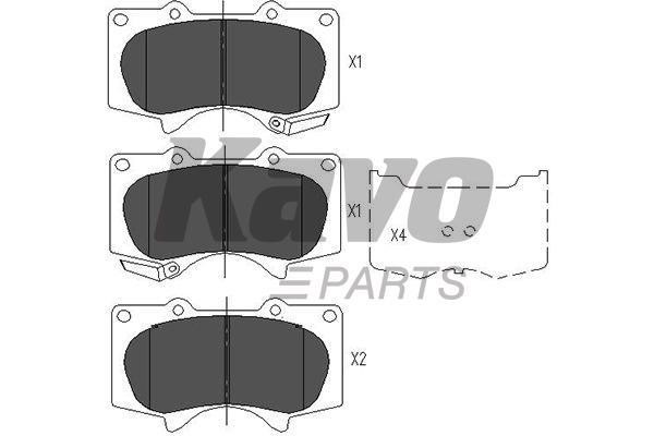 Тормозные колодки дисковые передние, комплект Kavo parts KBP-9020