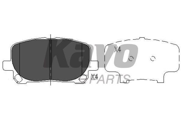 Тормозные колодки дисковые, комплект Kavo parts KBP-9021