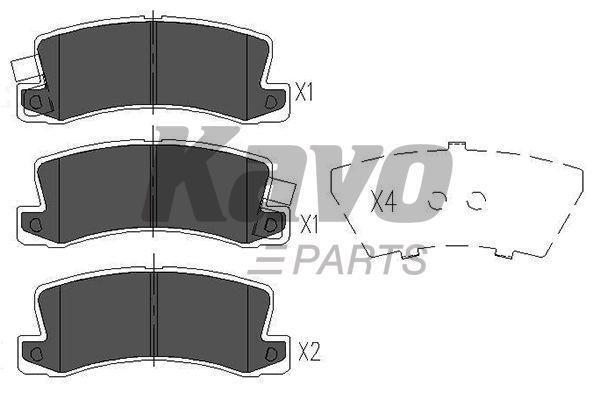 Тормозные колодки дисковые задние, комплект Kavo parts KBP-9022