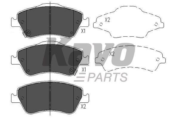 Тормозные колодки дисковые, комплект Kavo parts KBP-9027