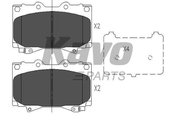Тормозные колодки дисковые передние, комплект Kavo parts KBP-9049