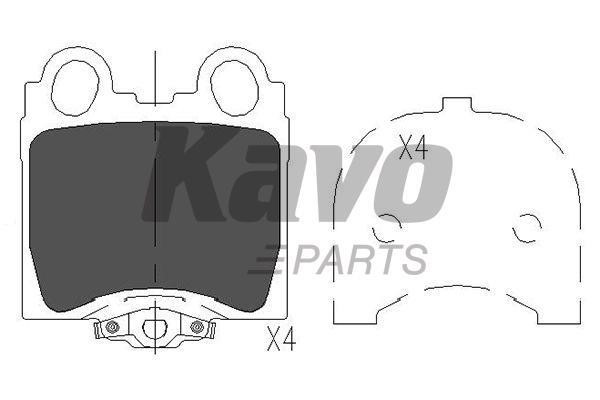 Гальмівні колодки задні, комплект Kavo parts KBP-9066