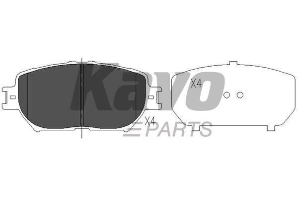 Тормозные колодки дисковые передние, комплект Kavo parts KBP-9070