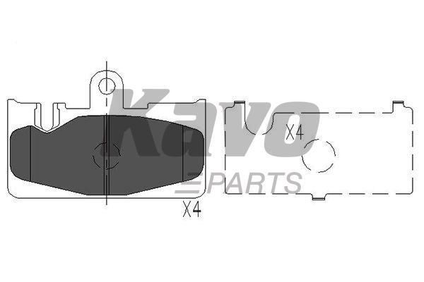 Тормозные колодки дисковые передние, комплект Kavo parts KBP-9073