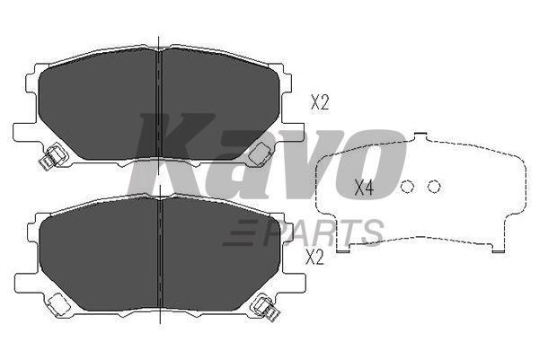 Тормозные колодки дисковые передние, комплект Kavo parts KBP-9080