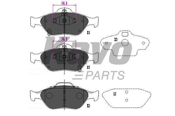 Тормозные колодки дисковые передние, комплект Kavo parts KBP-9091
