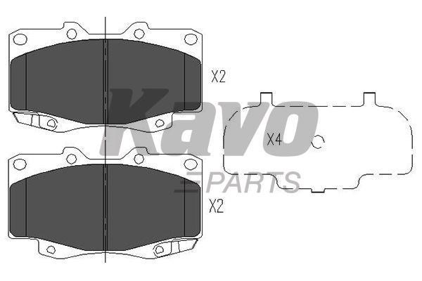 Тормозные колодки дисковые передние, комплект Kavo parts KBP-9096