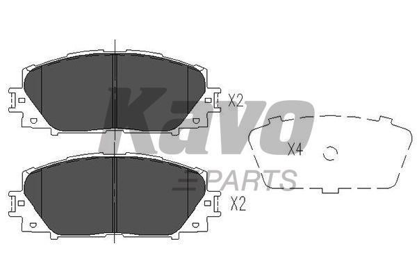 Тормозные колодки дисковые, комплект Kavo parts KBP-9097
