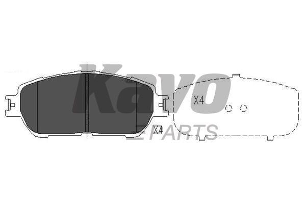 Тормозные колодки дисковые, комплект Kavo parts KBP-9105