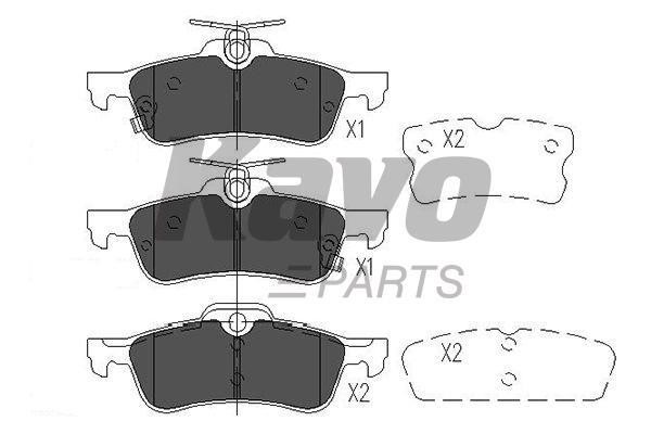 Тормозные колодки дисковые задние, комплект Kavo parts KBP-9106