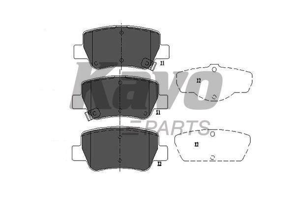 Тормозные колодки дисковые задние, комплект Kavo parts KBP-9107
