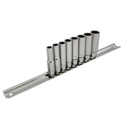 GAAQ0804U12 Toptul Набор головок длинных 12-гр. 1/4" 8ед. 6~13мм (на планке)