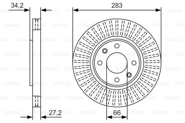 Тормозной диск передний вентилируемый Bosch 0 986 479 W69