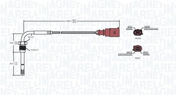 Датчик температуры отработанных газов Magneti marelli 172000165010