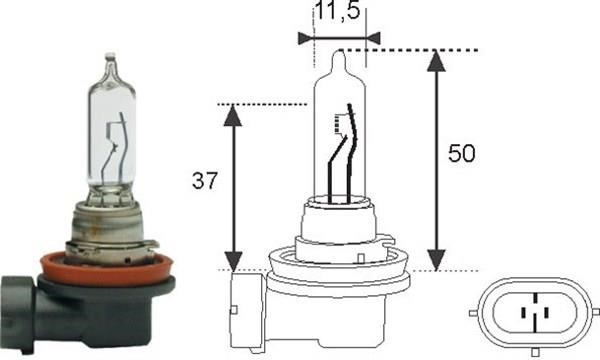 Лампа галогенна 12В H9 65Вт Magneti marelli 002548100000