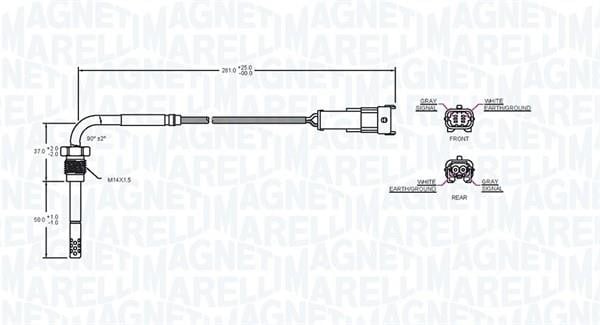 Датчик температуры отработанных газов Magneti marelli 172000047010