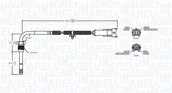 Датчик температуры отработанных газов Magneti marelli 172000077010
