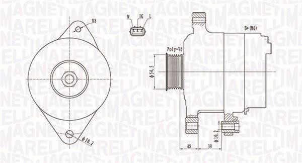 Генератор автомобільний Toyota Yaris (Тойота Яріс): 063731800010 Magneti marelli Генератор